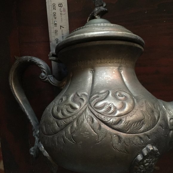 Vintage Antique Collectible Metal tea Pot Middle East HandMade Engraved - Picture 2 of 16
